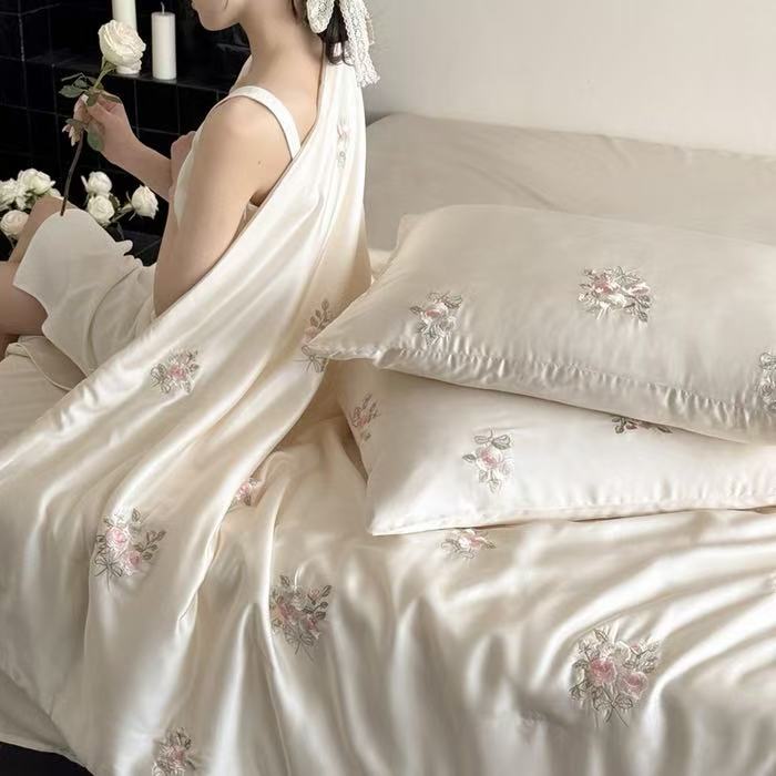 Luxo frança estilo lyocell fib - Embroidery Quilt Cover avaliação e preço