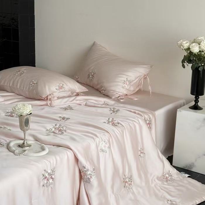 Luxo frança estilo lyocell fib - Embroidery Quilt Cover avaliação e preço