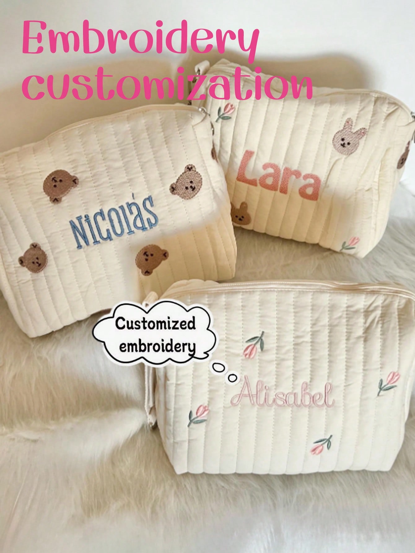 Bolsa de fraldas para bebê com - Embroidery Quilting avaliação e preço